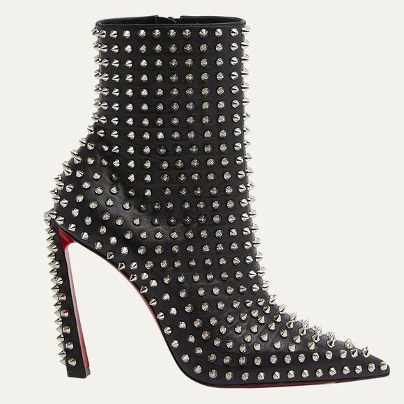 Christian Louboutin CONDORA BOOTY SPIKES 100 Ankle Bootie Boots Heels - Picture 1 of 16